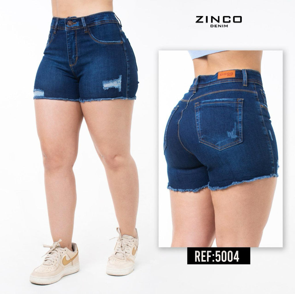 SHORT DENIM, TIRO ALTO CON DESTROYER