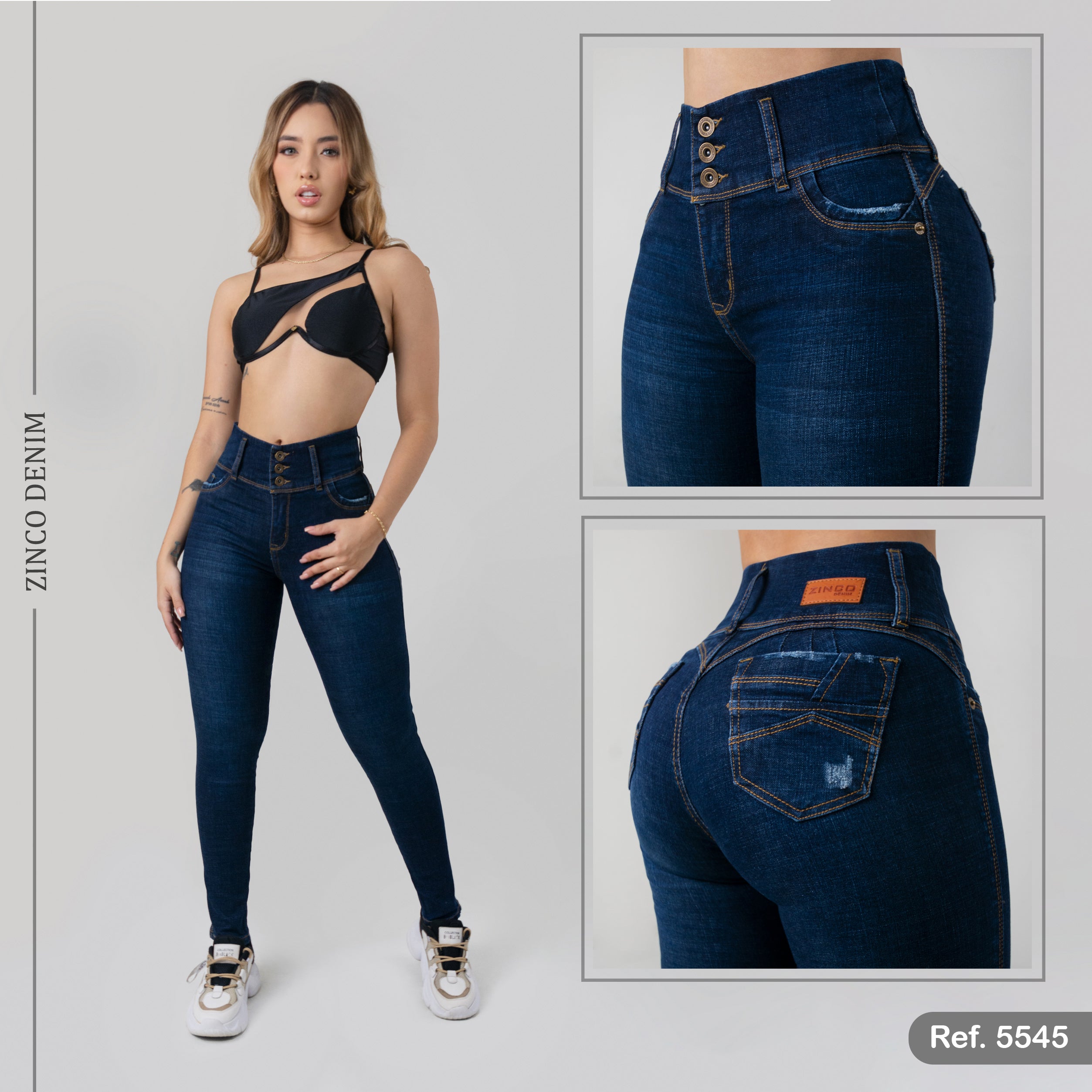 JEAN SKINNY, PRETINA ALTA, CON BOLSILLOS FUNCIONALES STRECH REF:J5545