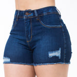 SHORT DENIM, TIRO ALTO CON DESTROYER