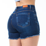 SHORT DENIM, TIRO ALTO CON DESTROYER