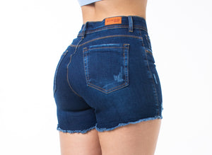 SHORT DENIM, TIRO ALTO CON DESTROYER