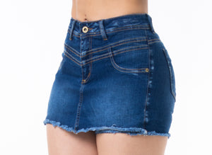 NUEVA FALDA SHORT STRECH,  TIRO ALTO DISEÑO DELANTERO REF:FS5104