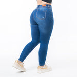 JEANs CLASICO SKINNY, TIRO ALTO CON PINZAS LEVANTA COLA REF:5510