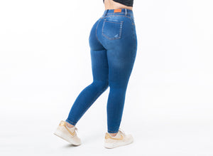 JEANs CLASICO SKINNY, TIRO ALTO CON PINZAS LEVANTA COLA REF:5510