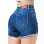 SHORT TIRO ALTO, CUATRO BOTONES CON RUEDO FLECADO