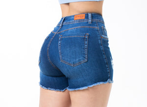 SHORT TIRO ALTO, CUATRO BOTONES CON RUEDO FLECADO