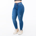 JEANs CLASICO SKINNY, TIRO ALTO CON PINZAS LEVANTA COLA REF:5510