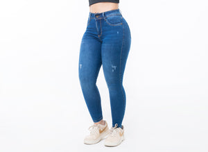 JEANs CLASICO SKINNY, TIRO ALTO CON PINZAS LEVANTA COLA REF:5510