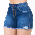 SHORT TIRO ALTO, CUATRO BOTONES CON RUEDO FLECADO