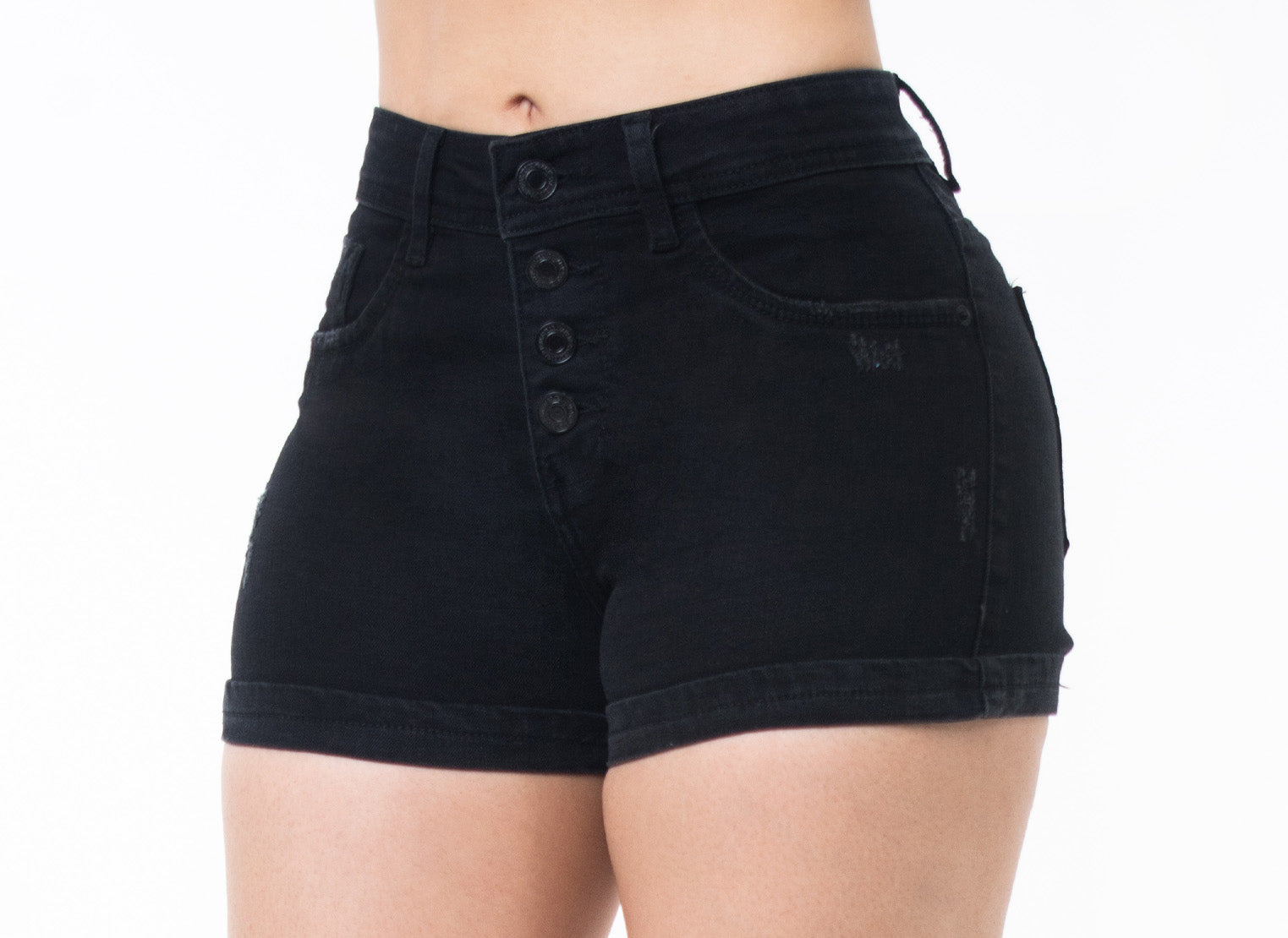 SHORT TIRO MEDIO, CUATRO BOTONES