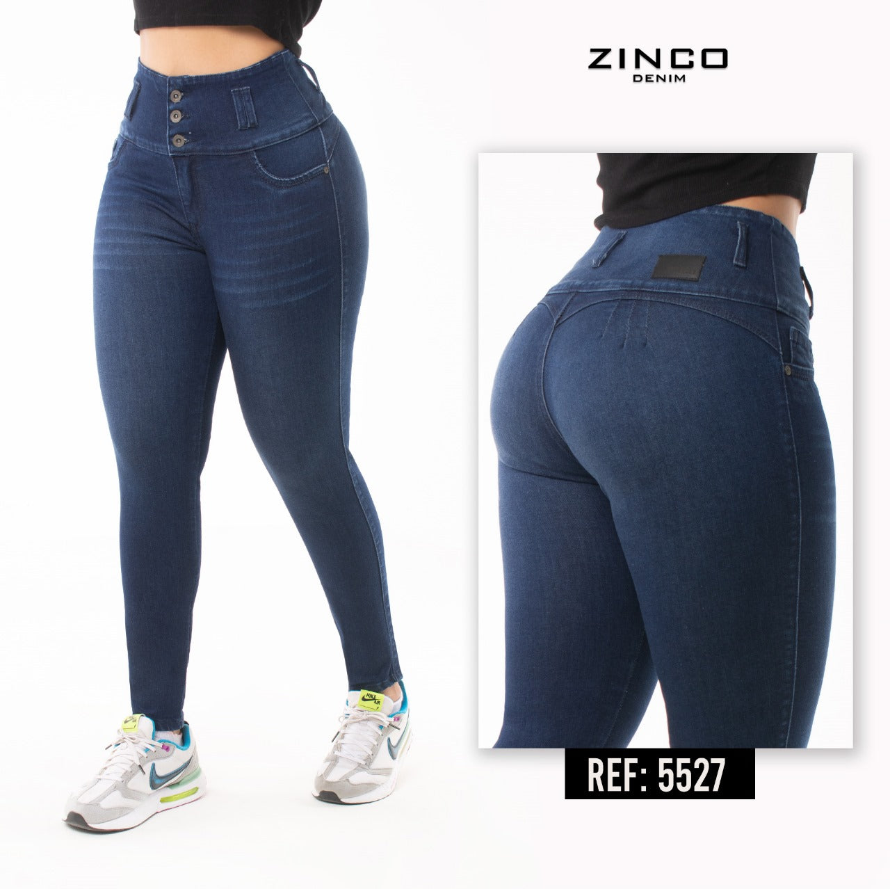 JEAN SKINNY, CON PINZAS LEVANTA COLA REF:5527